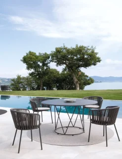 vermobil Outdoor Armlehnsessel Daisy Rope matt weiß