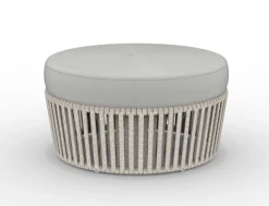 vermobil Outdoor Puff/Hocker Daisy Rope matt weiß, grau-grigio