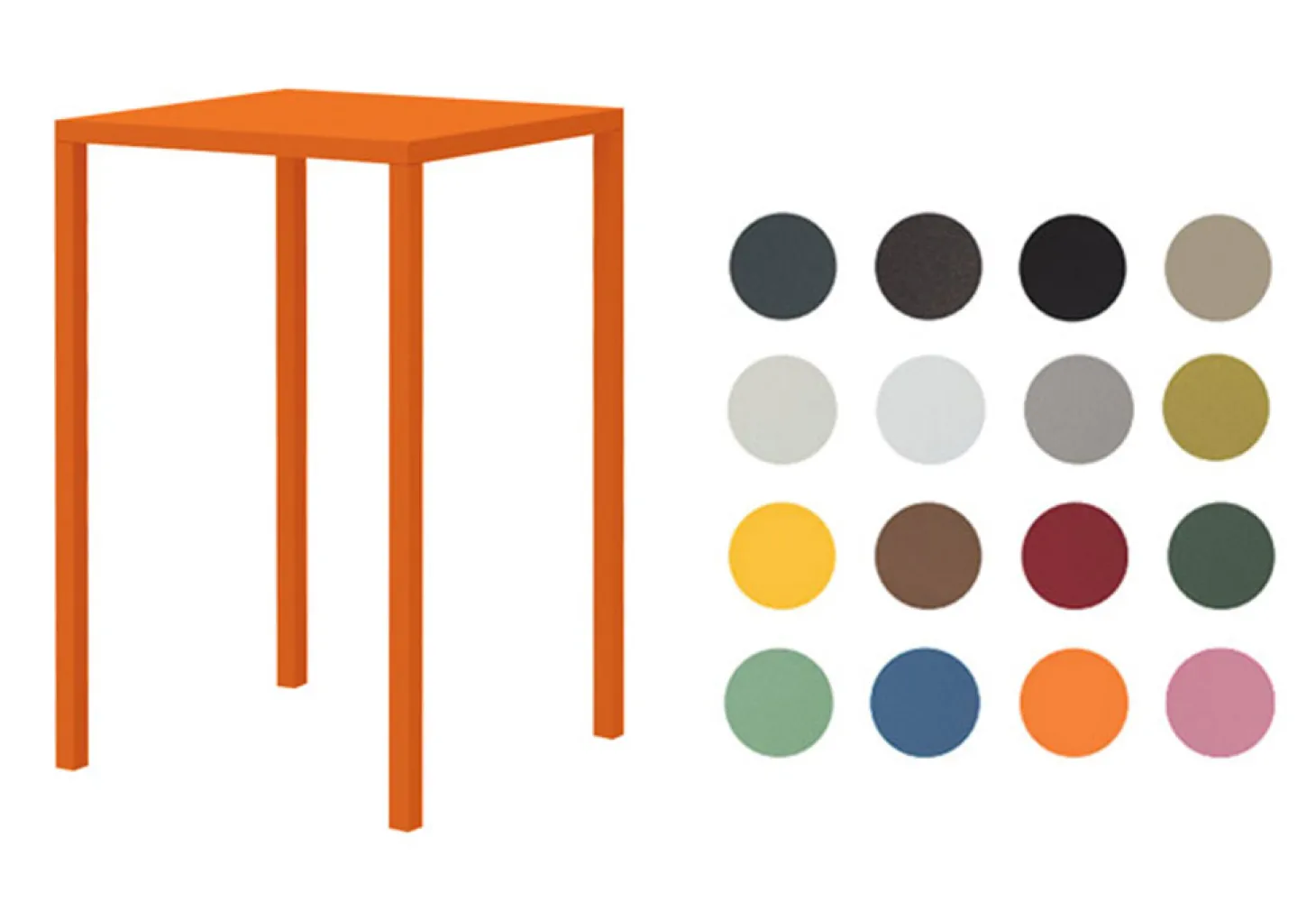 vermobil Outdoor Stehtisch Quatris 70x70x110 cm weiß