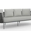 vermobil 3-Sitzer Sofa Daisy Rope - wasserbeständig dunkelgrau, grau-grigio
