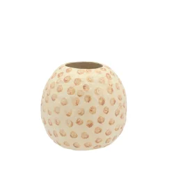 Villa Collection Vase Pappmaché Creme/Nougat klein