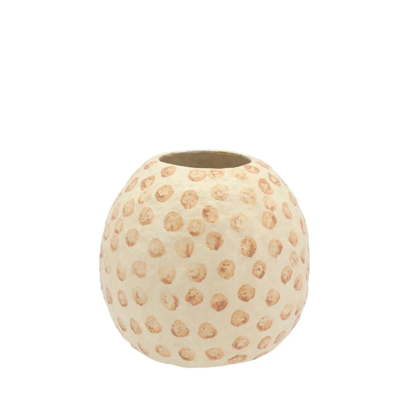 Villa Collection Vase Pappmaché Creme/Nougat klein