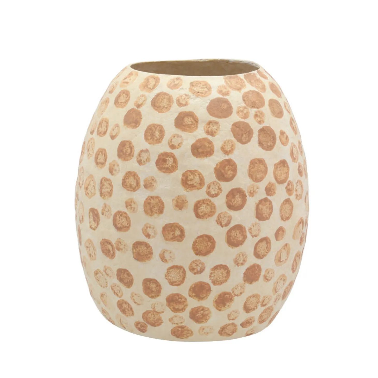Villa Collection Vase Pappmaché Creme/Nougat klein