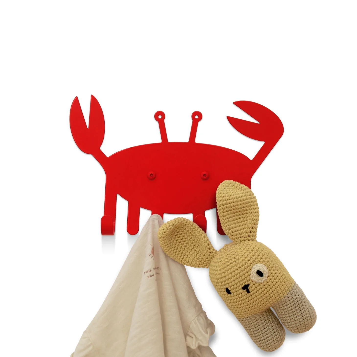 vonbox Wandhaken Kleine Krabbe rot