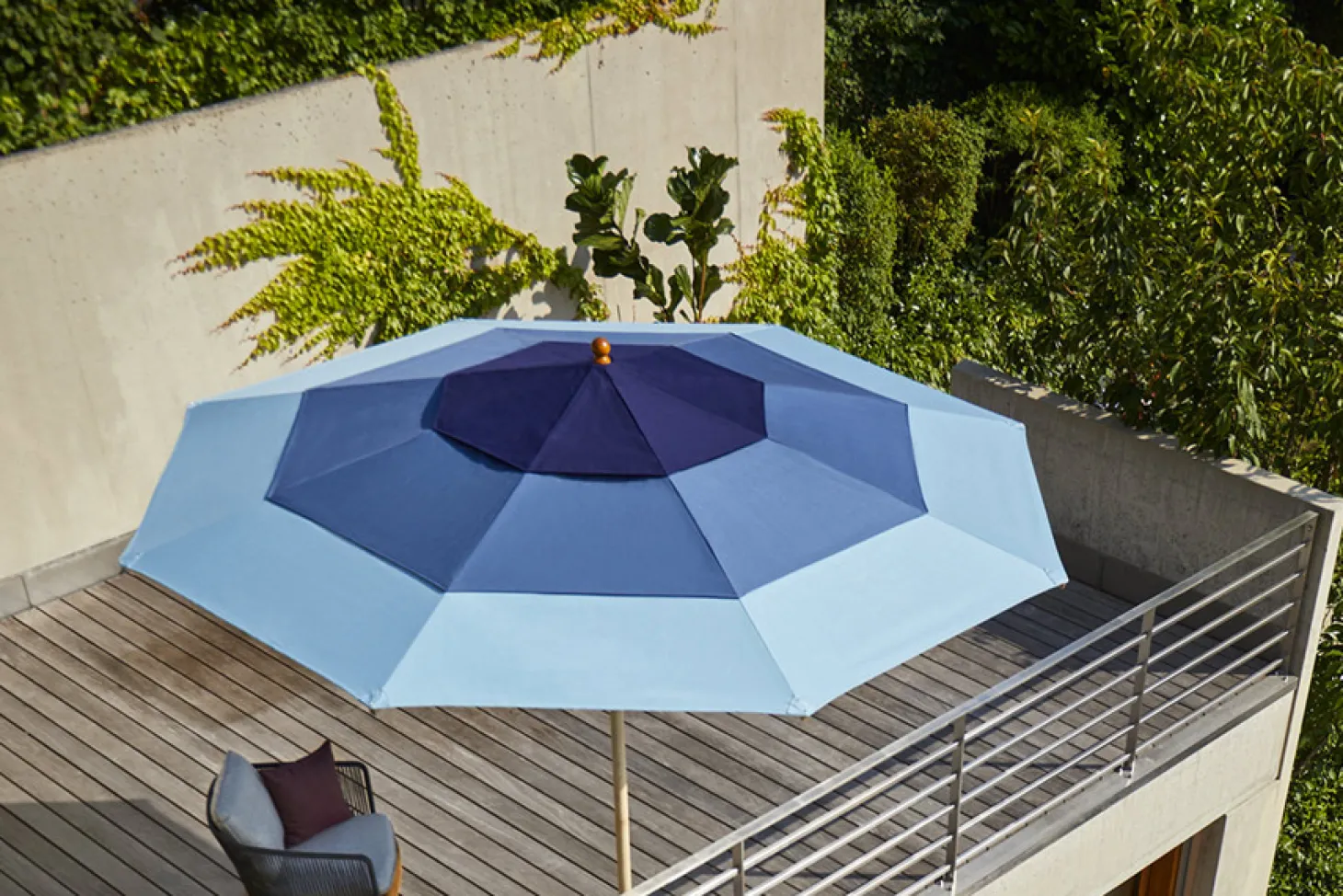 Weishäupl Acryltuch Breeze für Schirm Klassiker marine/taubenblau/wasserblau Ø 350 cm