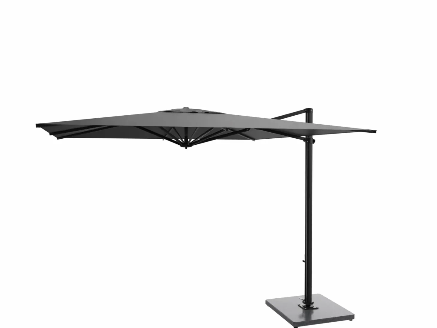 Weishäupl Freiarmschirm Acryltuch 300 x 300 cm mit Kurbelmechanismus Graphit/Schwarz