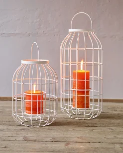 Weishäupl Laterne aus Aluminium mit Glaseinsatz Weiß 43x77 cm