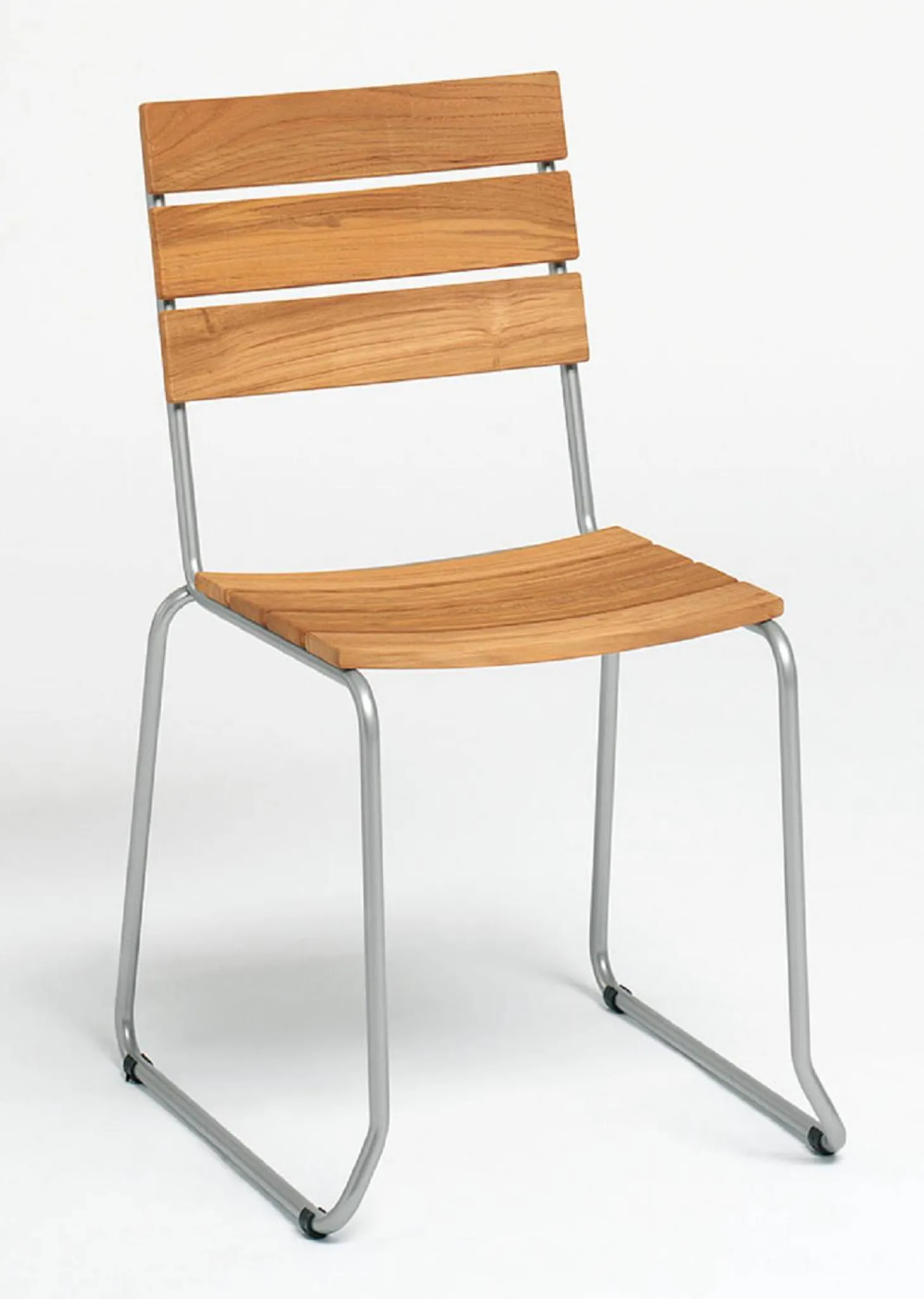 Weishäupl Outdoor Stuhl Balcony mit Teak Belattung Gestell Edelstahl geschliffen Belattung Teak