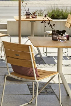Weishäupl Outdoor Stuhl Balcony mit Teak Belattung Gestell Edelstahl geschliffen Belattung Teak