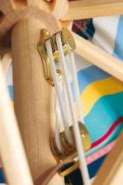 Weishäupl Schirm Klassiker Breeze Ø350 cm Marine/Taubenblau/Wasserblau mit Flaschenzug, Ohne Knickmechanismus