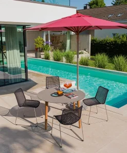 Weishäupl Terrassenstuhl Slope Gestell perlgrün, Kordel moos