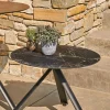 Weishäupl Trio Garten Beistelltisch wetterfest Schwarz HPL Marmor-Schwarz ∅60 cm