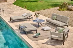 Weishäupl Trio Garten Beistelltisch wetterfest Schwarz HPL Marmor-Schwarz ∅60 cm