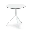 Weishäupl Trio Outdoor Bistrotisch rund Weiß HPL Weiß ∅70 cm