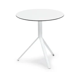 Weishäupl Trio Outdoor Bistrotisch rund Weiß HPL Weiß ∅70 cm