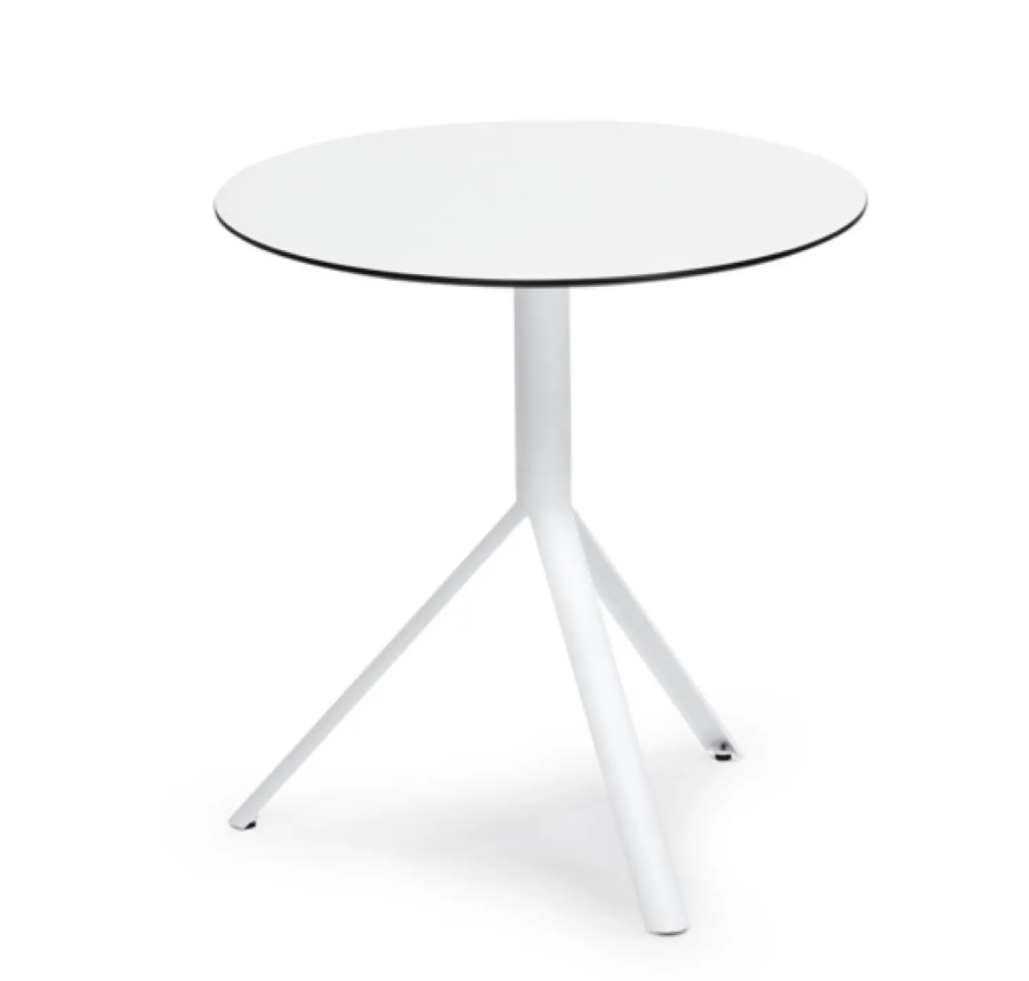 Weishäupl Trio Outdoor Bistrotisch rund Weiß HPL Weiß ∅70 cm