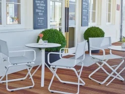 Weishäupl Trio Outdoor Bistrotisch rund Weiß HPL Weiß ∅70 cm
