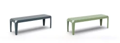 Weltevree Bended bench / Outdoor Bank ohne Rückenlehne grau/blau