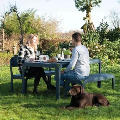 Weltevree Bended Table / Outdoor Esstisch 90 x 90 grau/blau