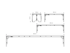Weltevree Forestry Table - Tisch 180 cm (6 Personen) raw