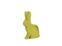 WMG Bunte Hasenfigur aus Pappelholz - sägerauh gelb 35 cm