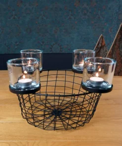 WMG Eisen-Schalenleuchter Milla 4 flammig