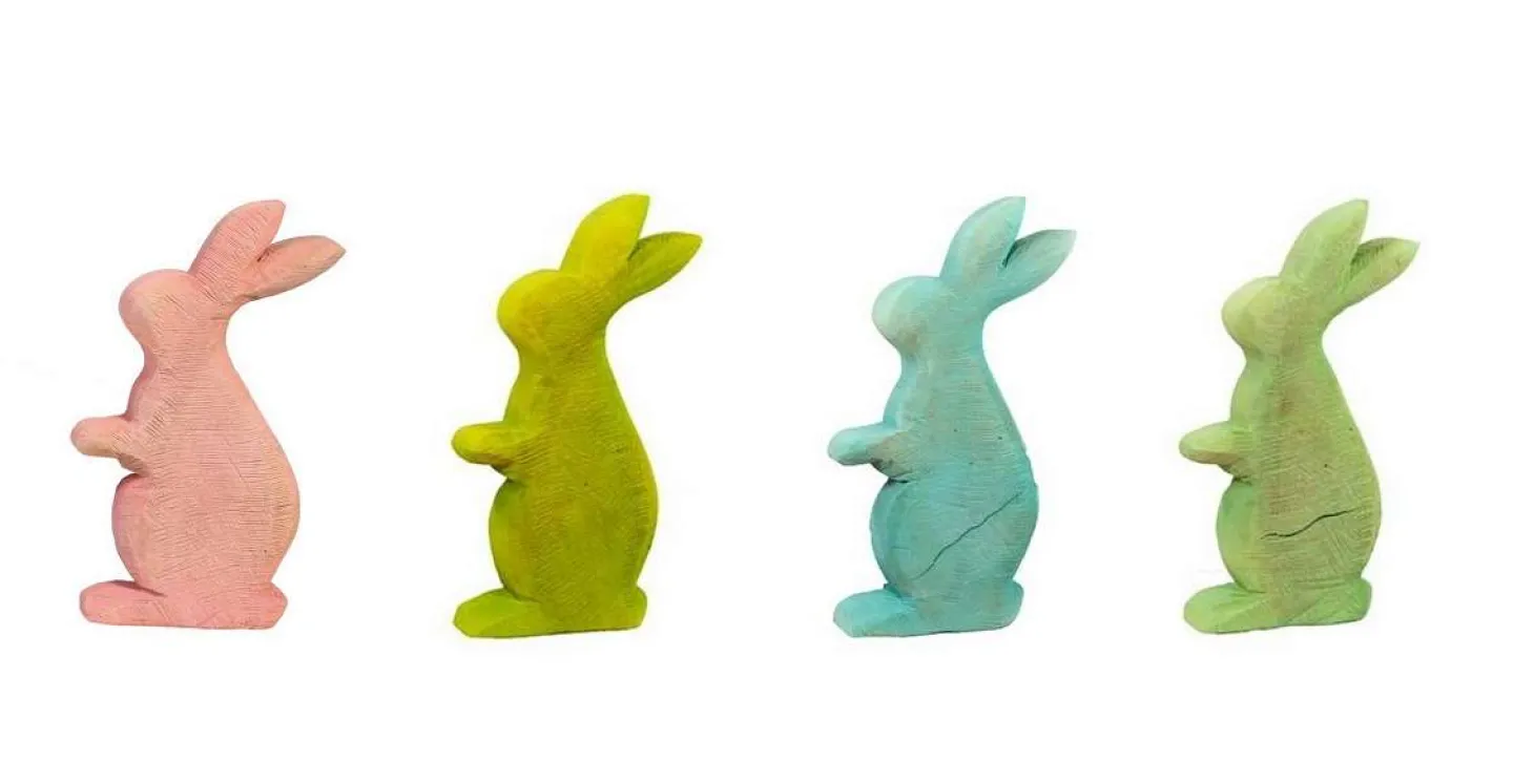 WMG Farbige Holzhasen Anatol sägerauh pink 50 cm