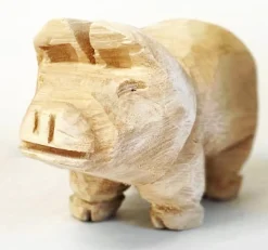 WMG Glücksschwein aus Holz - Höhe 20 cm