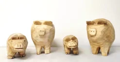 WMG Holz Schwein Pappel natur, Höhe 35 cm