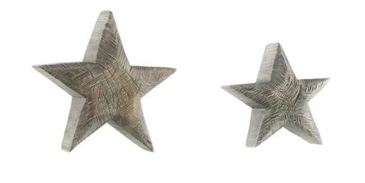 WMG Holz Stern Pappel grau 20 cm