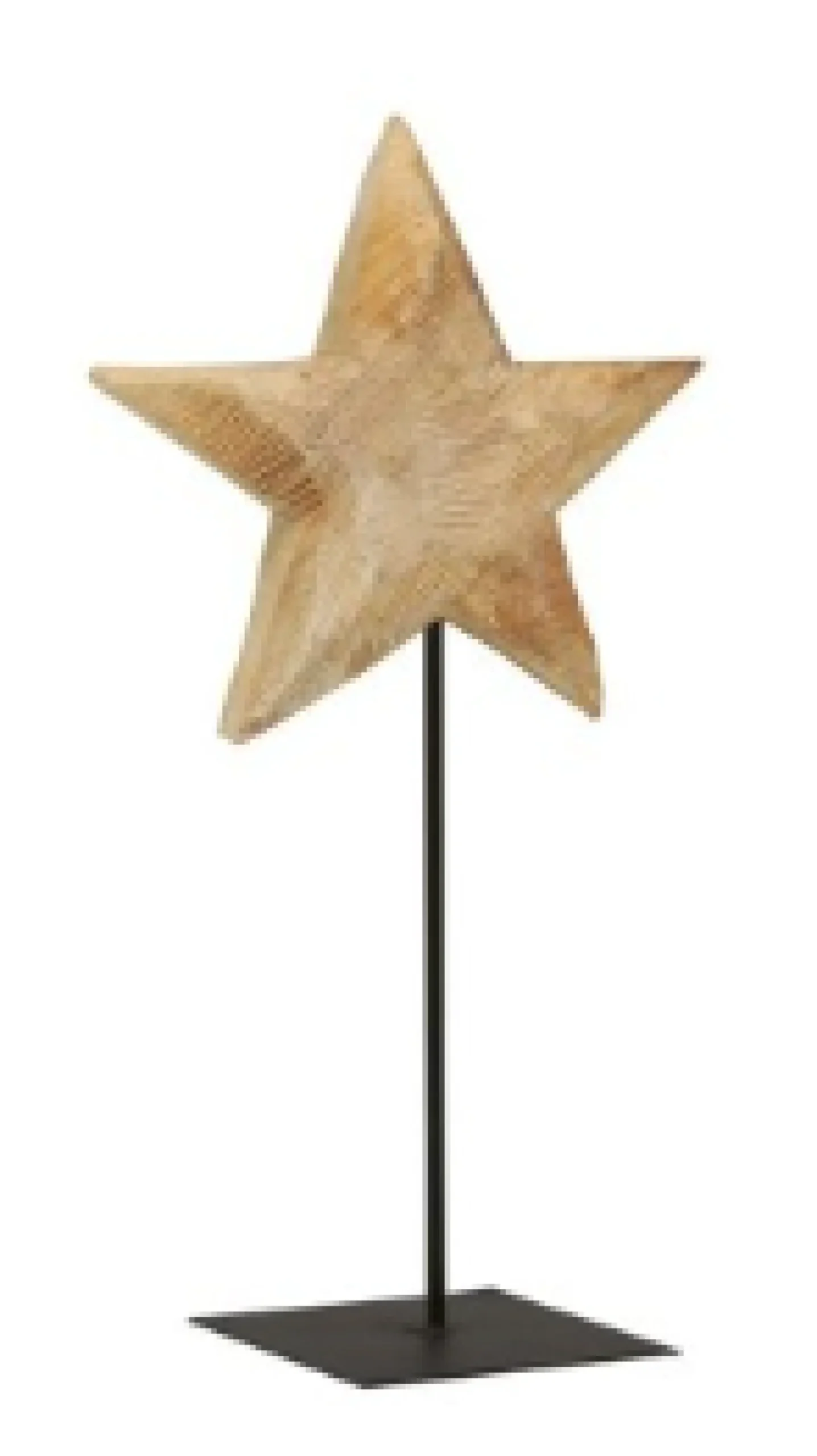 WMG Holzstern auf Eisenständer Natur 50 cm