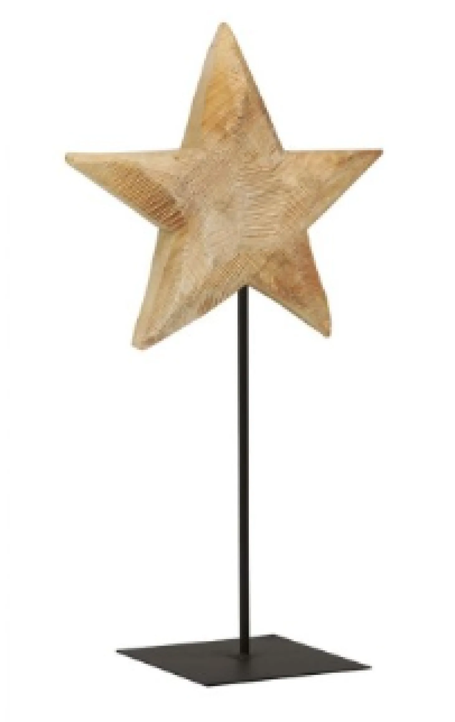 WMG Holzstern auf Eisenständer Natur 50 cm