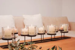 WMG Lincoln Windlicht 100 cm mit 10 Gläsern ohne Kerze