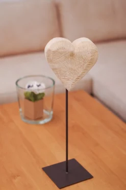 WMG Pappelherz natur auf Eisenständer, Höhe 50 cm