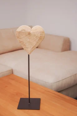 WMG Pappelherz natur auf Eisenständer, Höhe 50 cm