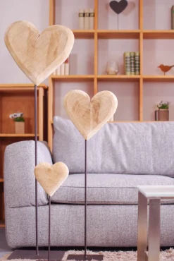 WMG Pappelherz natur auf Eisenständer Höhe 130 cm