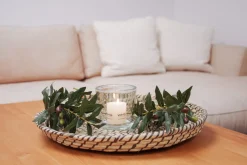 WMG Rattantablett Gras natur-schwarz d 60cm