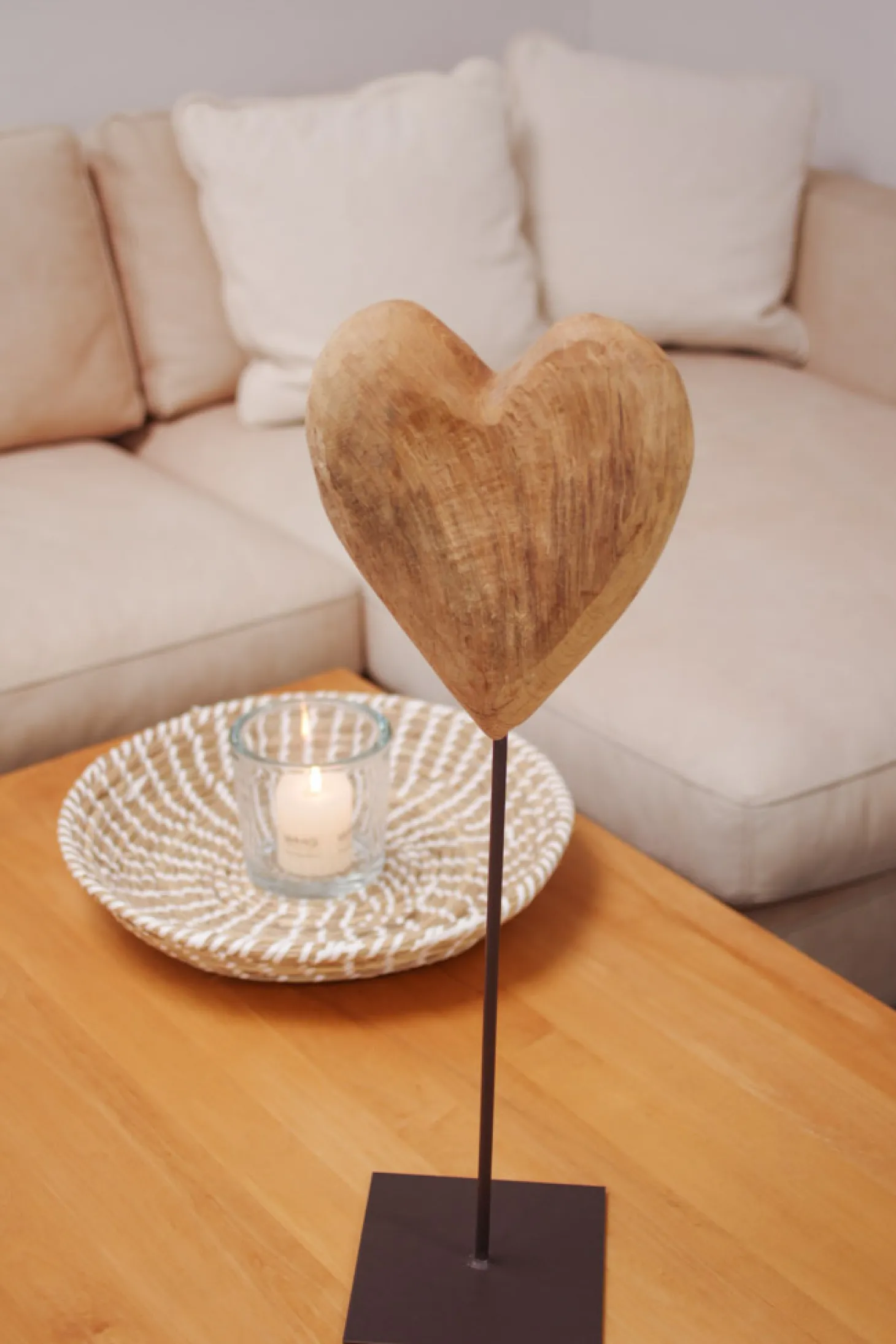 WMG Teak Herz auf Ständer Höhe 50 cm