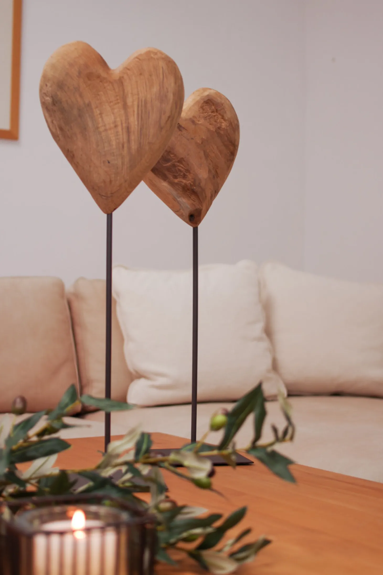 WMG Teak Herz auf Ständer Höhe 50 cm