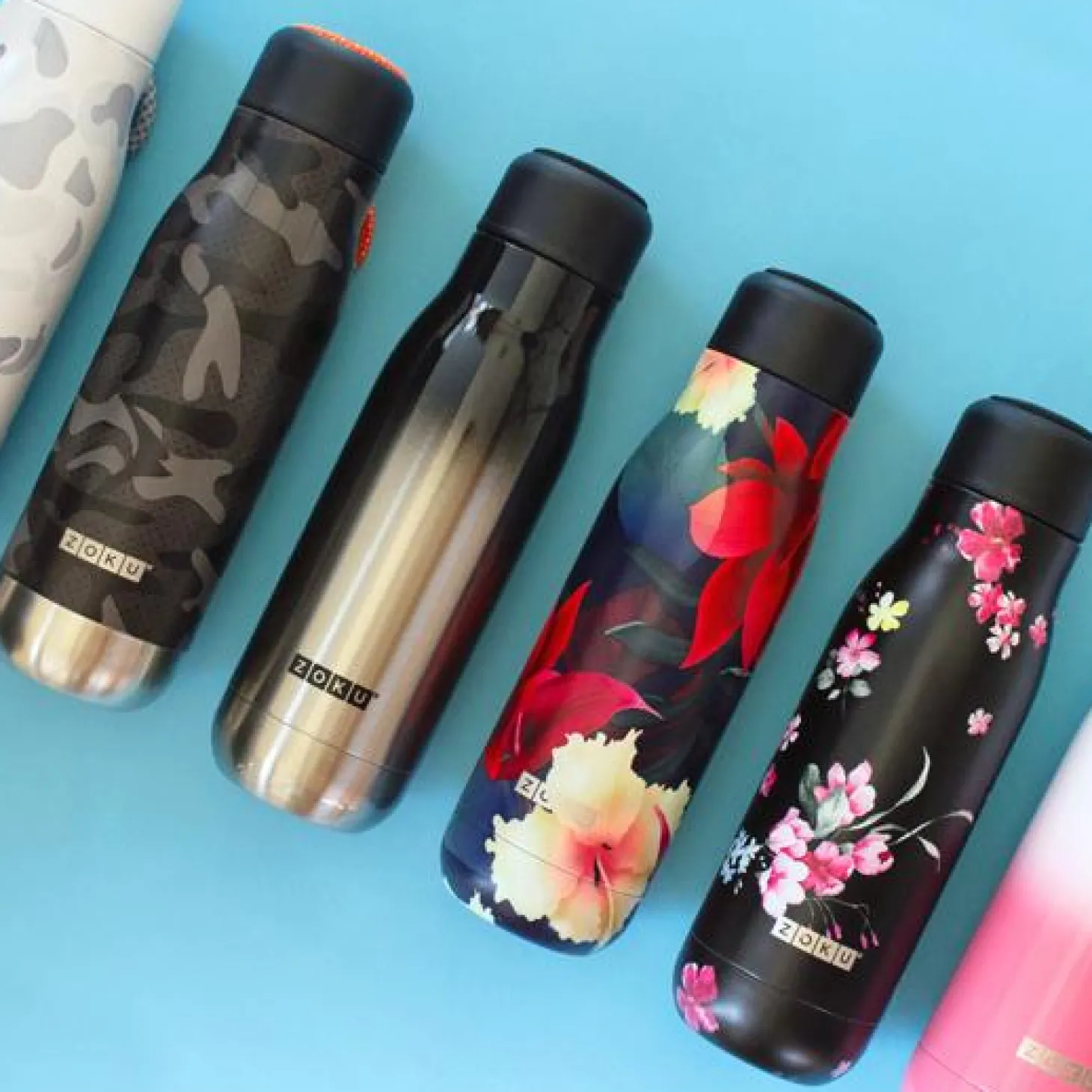 Zoku Edelstahl Trinkflasche 350ml Black